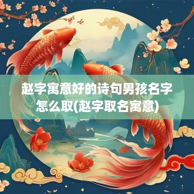 赵字寓意好的诗句男孩名字怎么取(赵字取名寓意)