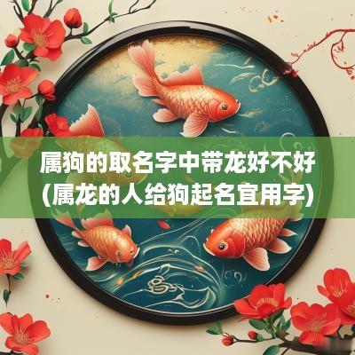 属狗的取名字中带龙好不好(属龙的人给狗起名宜用字)