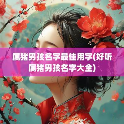 属猪男孩名字最佳用字(好听属猪男孩名字大全)