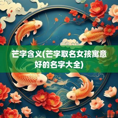 芒字含义(芒字取名女孩寓意好的名字大全)