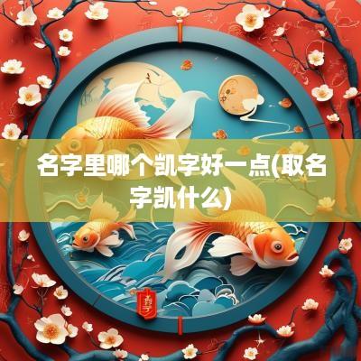 名字里哪个凯字好一点(取名字凯什么)