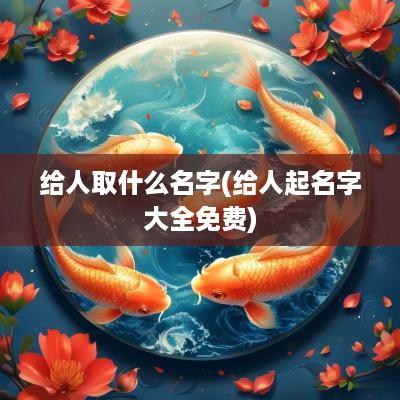 给人取什么名字(给人起名字大全免费)