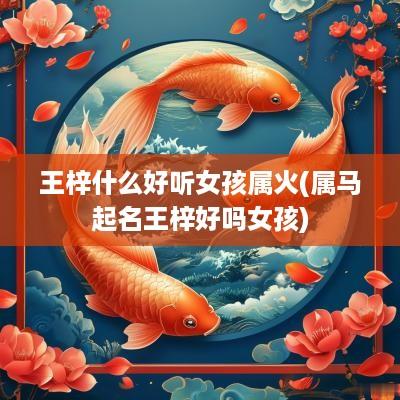 王梓什么好听女孩属火(属马起名王梓好吗女孩)
