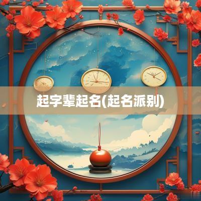起字辈起名(起名派别)