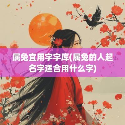 属兔宜用字字库(属兔的人起名字适合用什么字)