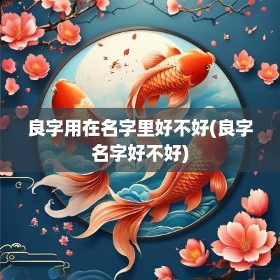 良字用在名字里好不好(良字名字好不好)