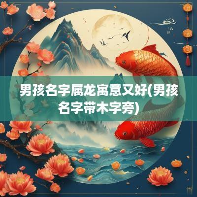 男孩名字属龙寓意又好(男孩名字带木字旁)
