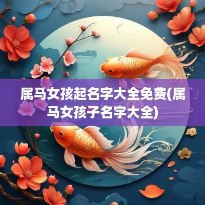 属马女孩起名字大全免费(属马女孩子名字大全)