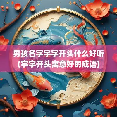 男孩名字宇字开头什么好听(宇字开头寓意好的成语)