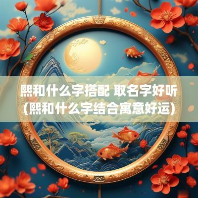 熙和什么字搭配 取名字好听(熙和什么字结合寓意好运)