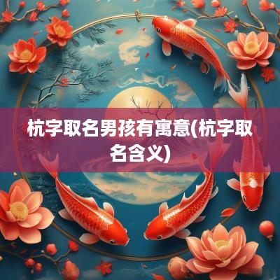 杭字取名男孩有寓意(杭字取名含义)