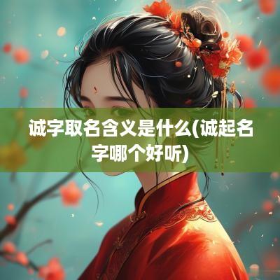 诚字取名含义是什么(诚起名字哪个好听)