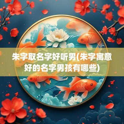 朱字取名字好听男(朱字寓意好的名字男孩有哪些)