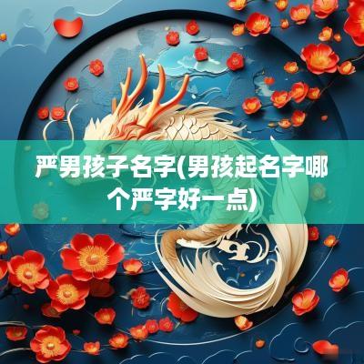 严男孩子名字(男孩起名字哪个严字好一点)