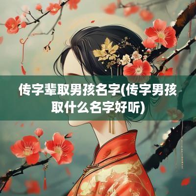 传字辈取男孩名字(传字男孩取什么名字好听)