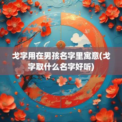 戈字用在男孩名字里寓意(戈字取什么名字好听)