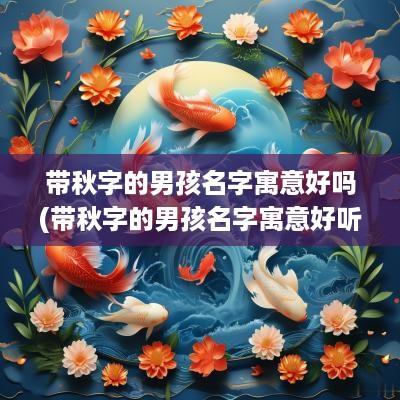 带秋字的男孩名字寓意好吗(带秋字的男孩名字寓意好听)