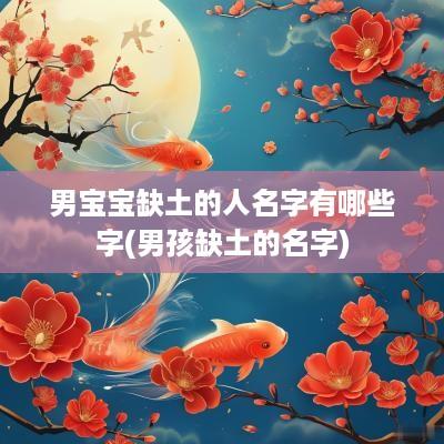 男宝宝缺土的人名字有哪些字(男孩缺土的名字)