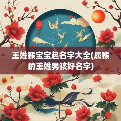 王姓猴宝宝起名字大全(属猴的王姓男孩好名字)