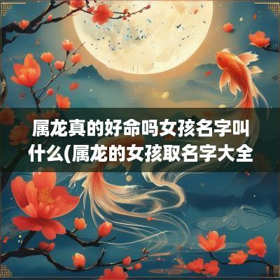 属龙真的好命吗女孩名字叫什么(属龙的女孩取名字大全禁忌)