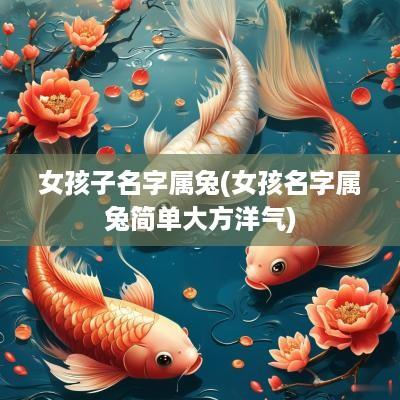女孩子名字属兔(女孩名字属兔简单大方洋气)