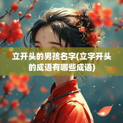 立开头的男孩名字(立字开头的成语有哪些成语)