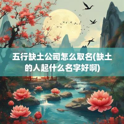 五行缺土公司怎么取名(缺土的人起什么名字好啊)