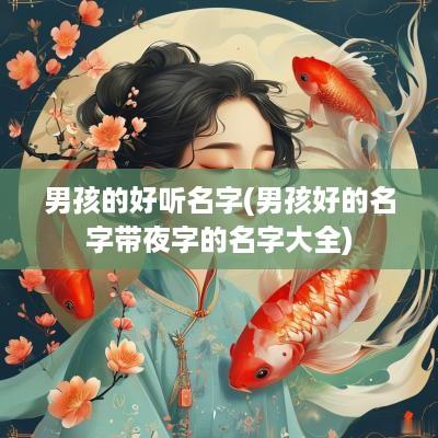 男孩的好听名字(男孩好的名字带夜字的名字大全)