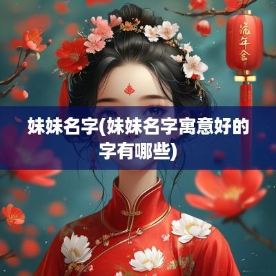 妹妹名字(妹妹名字寓意好的字有哪些)
