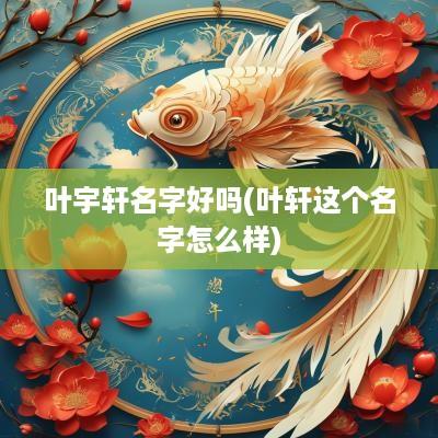 叶宇轩名字好吗(叶轩这个名字怎么样)
