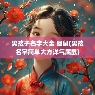 男孩子名字大全 属鼠(男孩名字简单大方洋气属鼠)