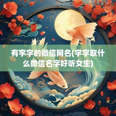 有宇字的微信网名(宇字取什么微信名字好听女生)