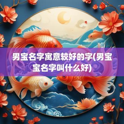男宝名字寓意较好的字(男宝宝名字叫什么好)