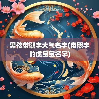 男孩带熙字大气名字(带熙字的虎宝宝名字)