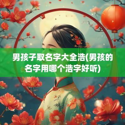 男孩子取名字大全浩(男孩的名字用哪个浩字好听)