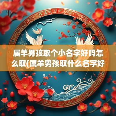 属羊男孩取个小名字好吗怎么取(属羊男孩取什么名字好)