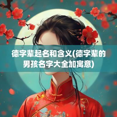 德字辈起名和含义(德字辈的男孩名字大全加寓意)