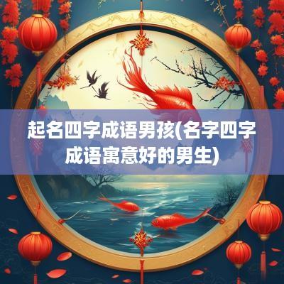起名四字成语男孩(名字四字成语寓意好的男生)