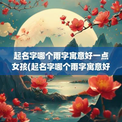 起名字哪个雨字寓意好一点女孩(起名字哪个雨字寓意好一点呢)