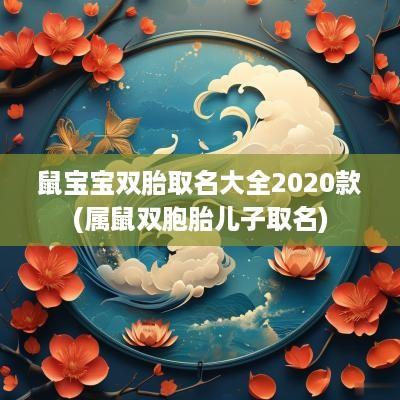 鼠宝宝双胎取名大全2025款(属鼠双胞胎儿子取名)