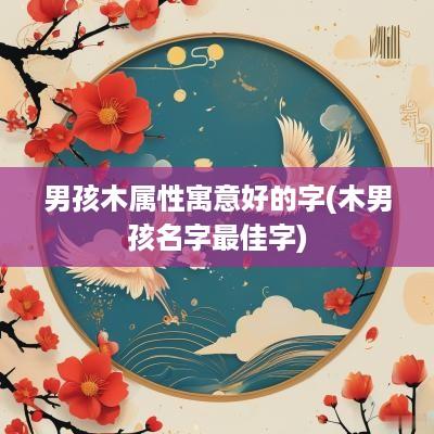男孩木属性寓意好的字(木男孩名字最佳字)