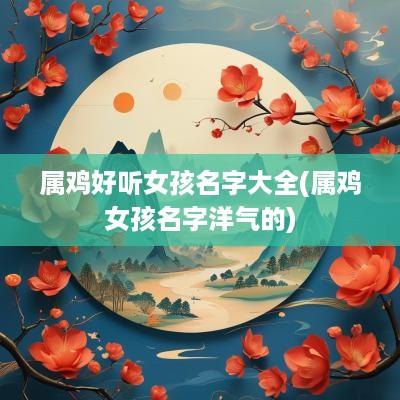 属鸡好听女孩名字大全(属鸡女孩名字洋气的)