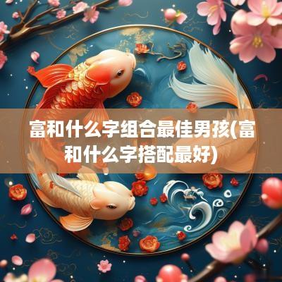 富和什么字组合最佳男孩(富和什么字搭配最好)