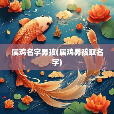 属鸡名字男孩(属鸡男孩取名字)