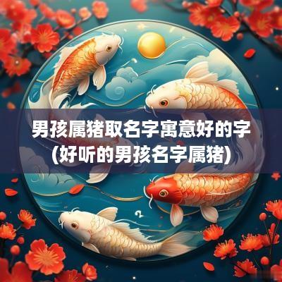 男孩属猪取名字寓意好的字(好听的男孩名字属猪)