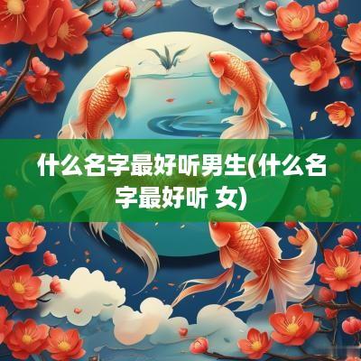 什么名字最好听男生(什么名字最好听 女)
