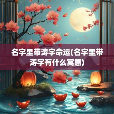 名字里带涛字命运(名字里带涛字有什么寓意)