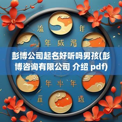 彭博公司起名好听吗男孩(彭博咨询有限公司 介绍 pdf)