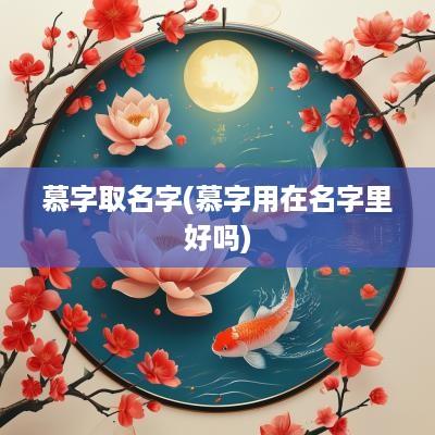 慕字取名字(慕字用在名字里好吗)