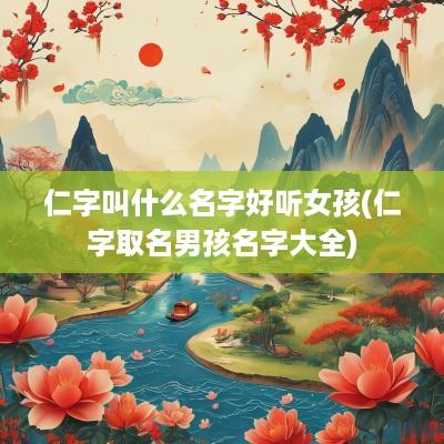仁字叫什么名字好听女孩(仁字取名男孩名字大全)